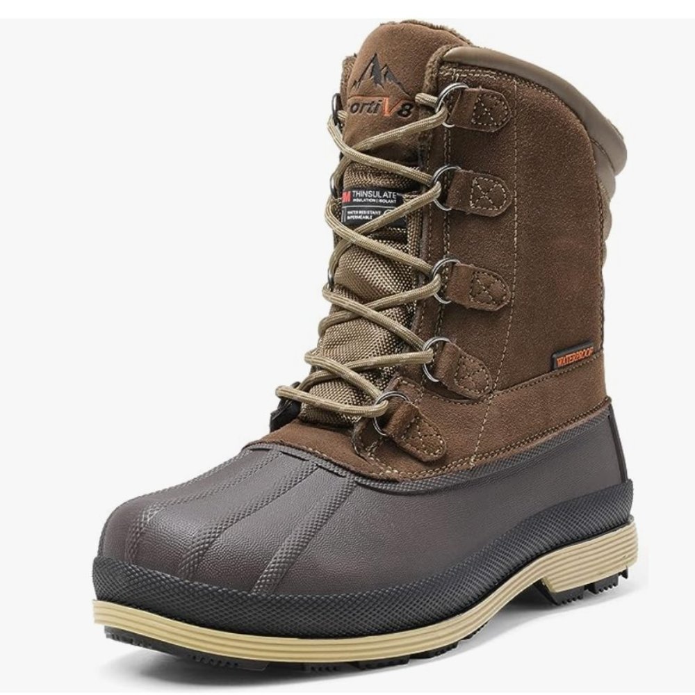 Brand New Men's Insulated Waterproof Work Winter Snow Boots NORTIV 8 1/2